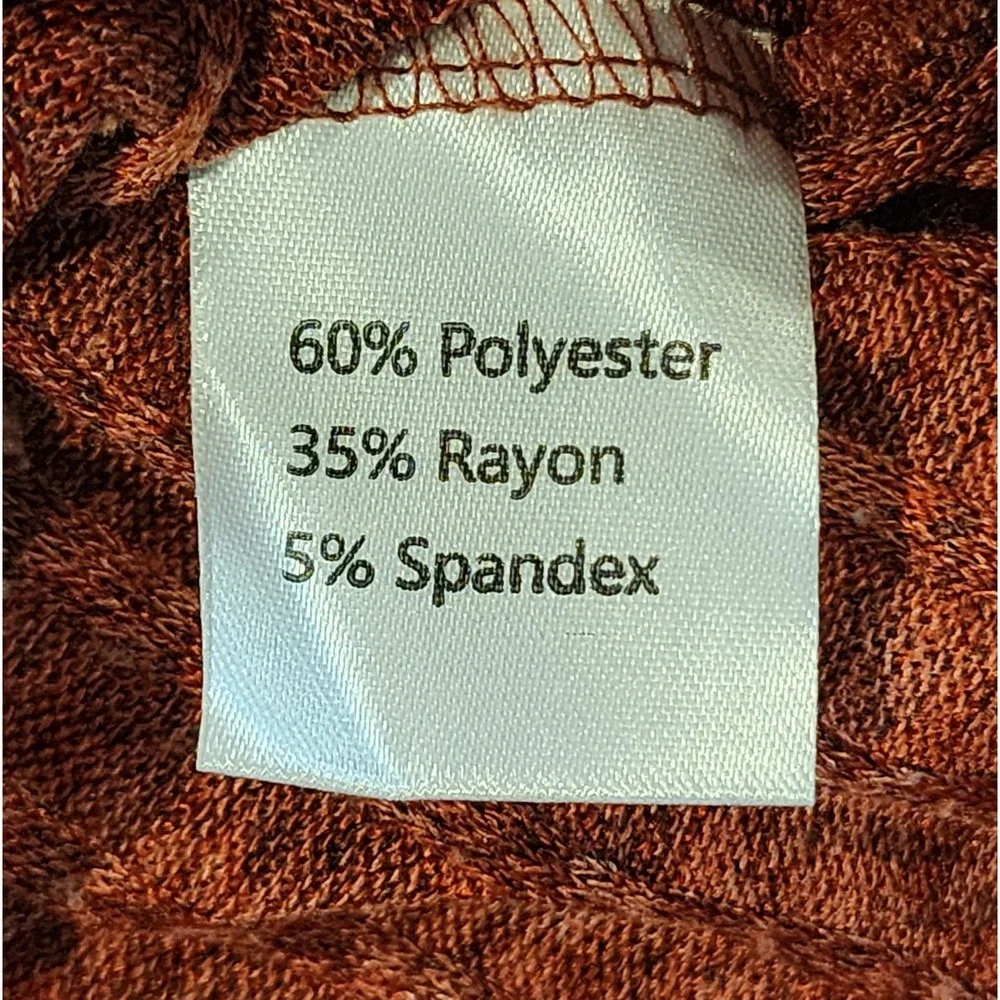 Fantaslook Women's Ribbed Knit Sweater Rust‎ Orange Long Sleeve Large
